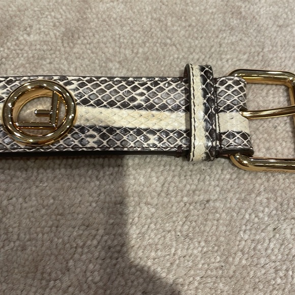 Fendi Women’s Python Print Logo Belt - Picture 6 of 10